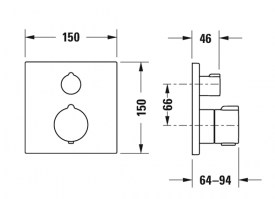 TERMOSTATICA DUCHA EMPOTRADA C.1 DURAVIT